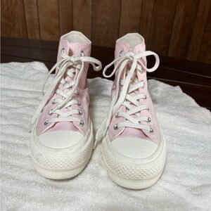Pink High-Top Canvas Sneakers Valentine’s Day Edition
